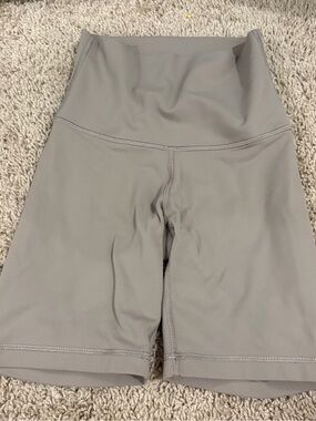 TNA High-Waist Bike Shorts in Taupe Gray